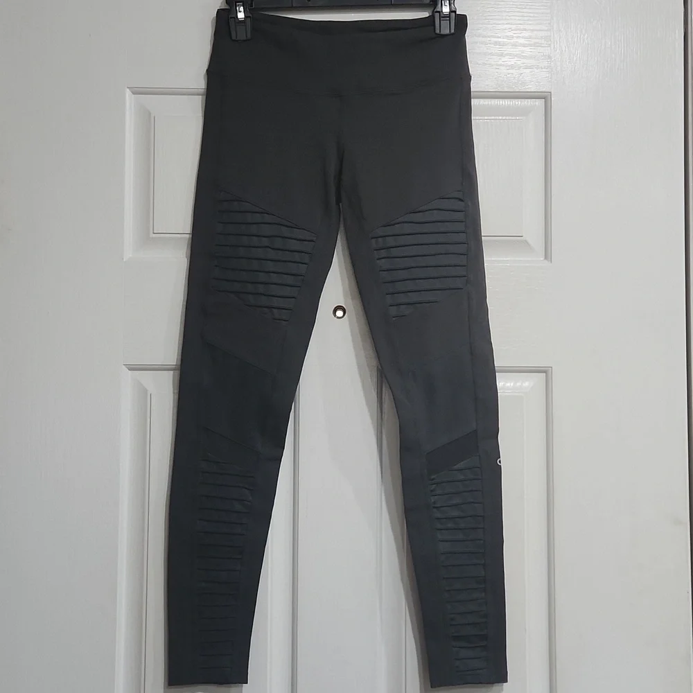 ALO YOGA High Waist Moto Legging Gray Size Small